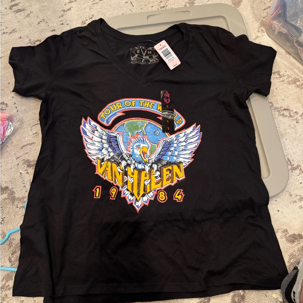Torrid Black Van Halen Vneck, new with tags